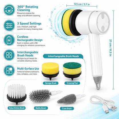 Cordless Handheld Multi-Surface Cleaning Brush