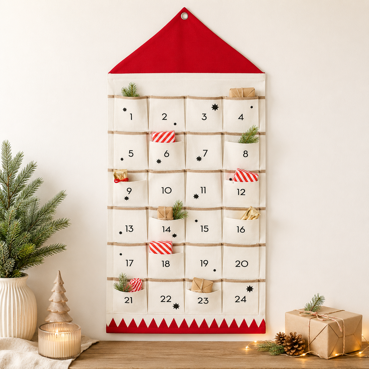 Personalized Fabric Christmas Countdown Calendar