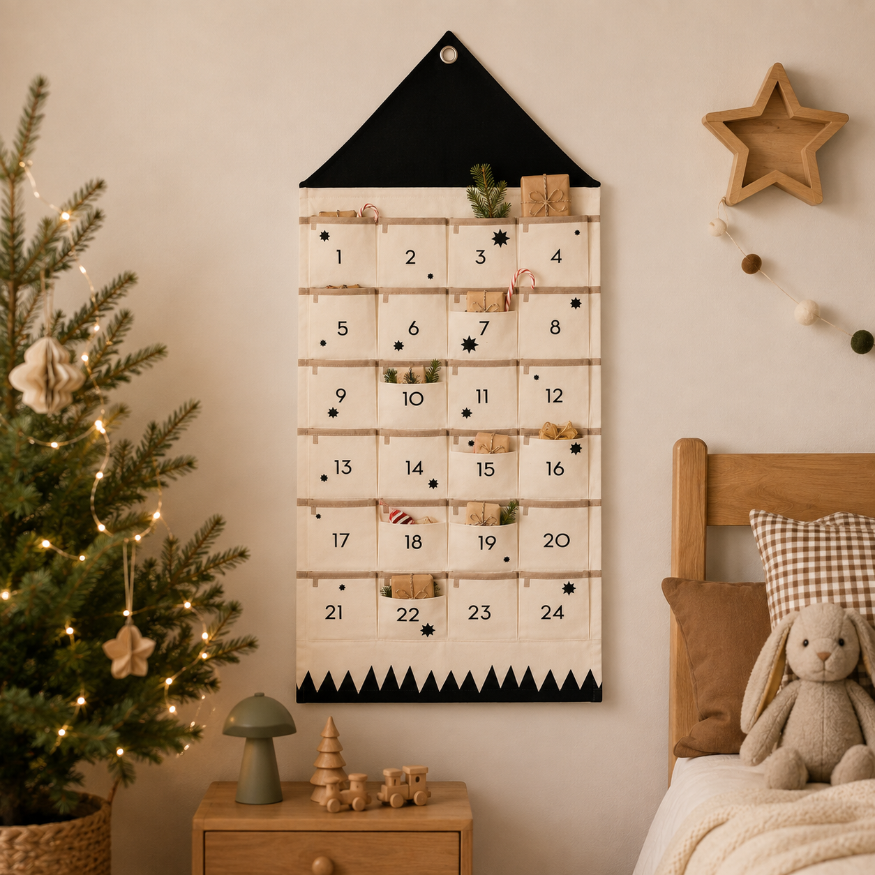 Personalized Fabric Christmas Countdown Calendar