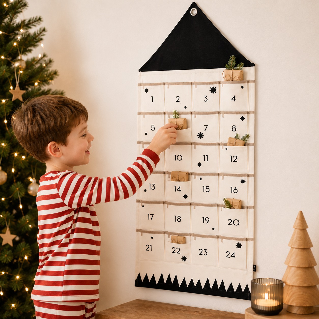 Personalized Fabric Christmas Countdown Calendar