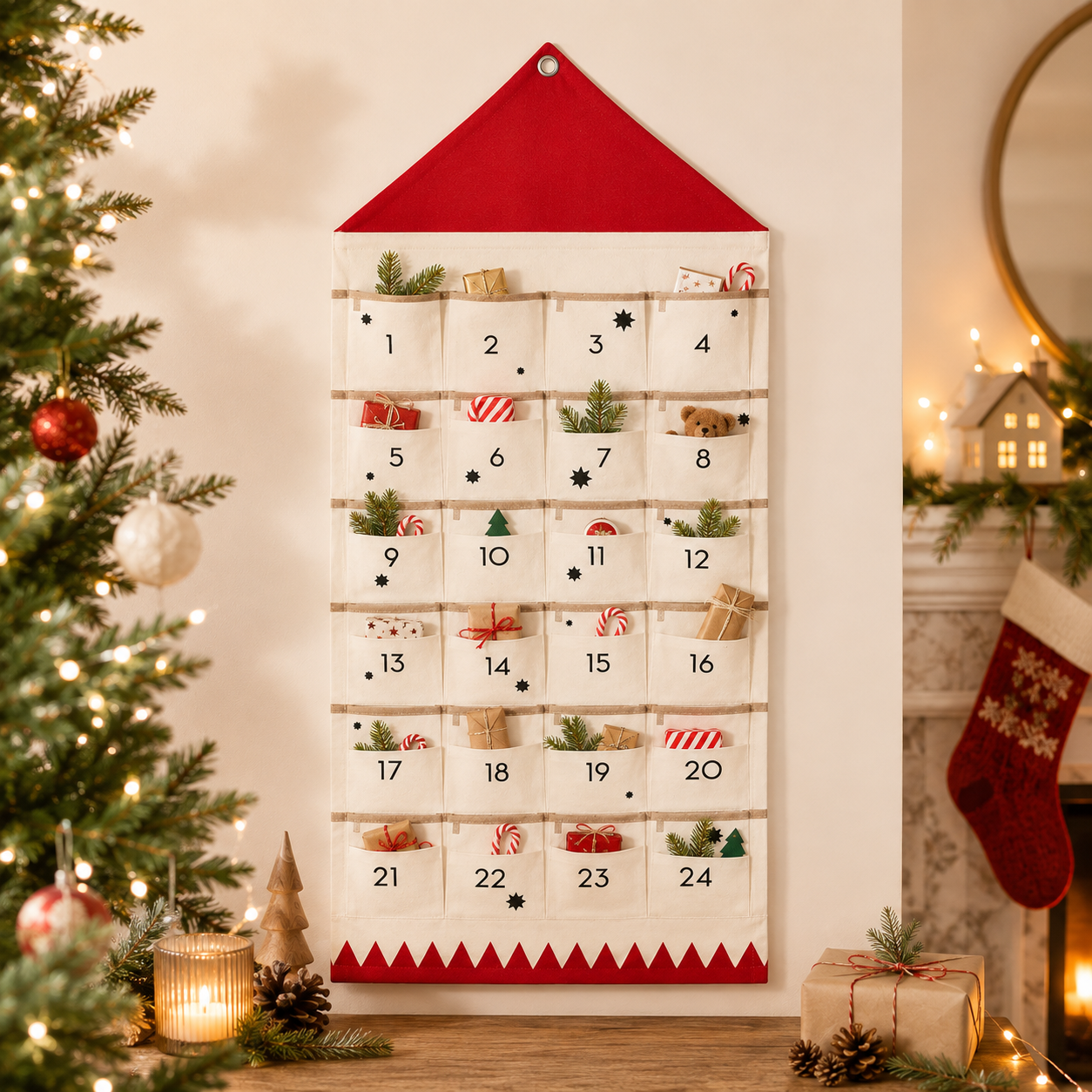 Personalized Fabric Christmas Countdown Calendar
