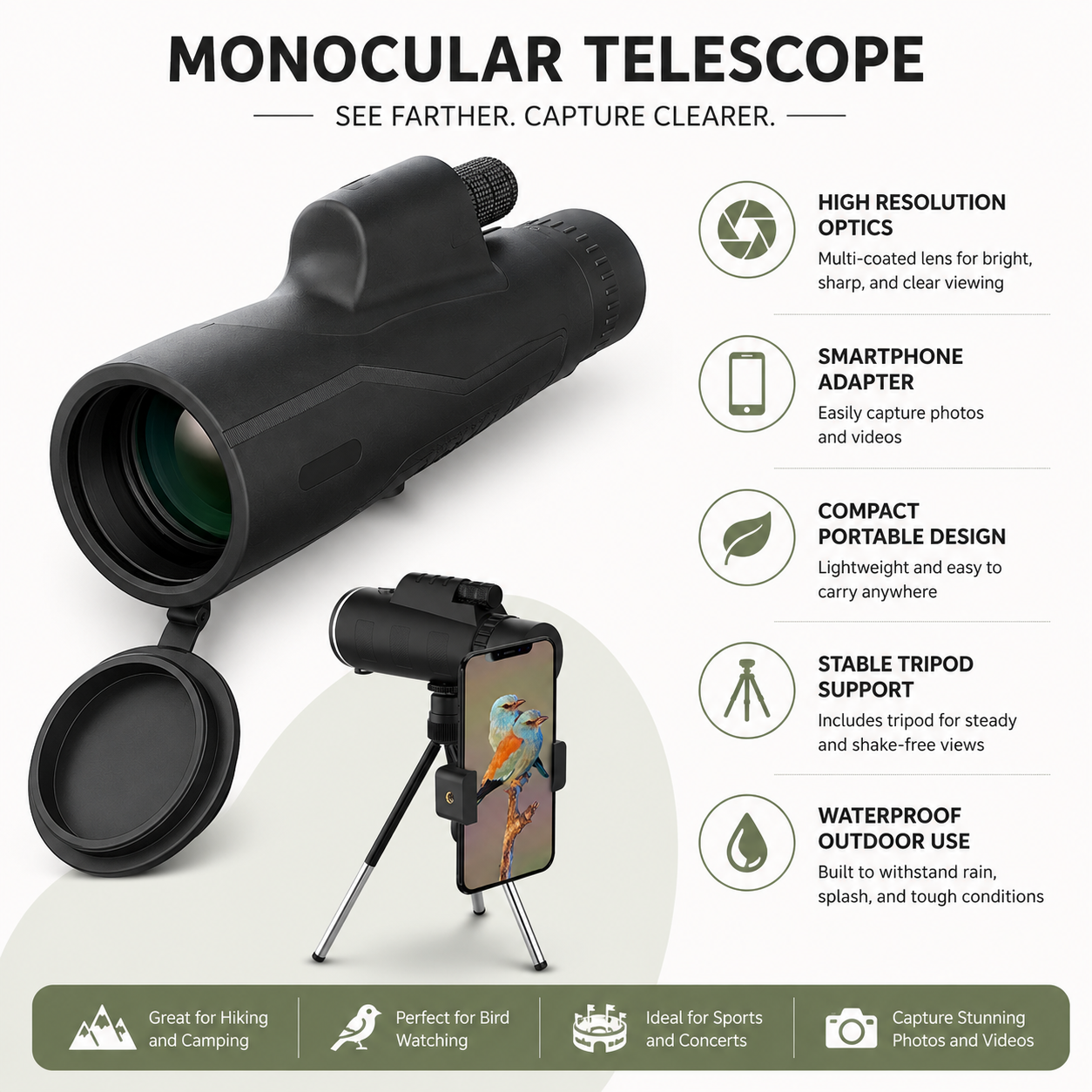 Portable High-Resolution Stargazing Telescope