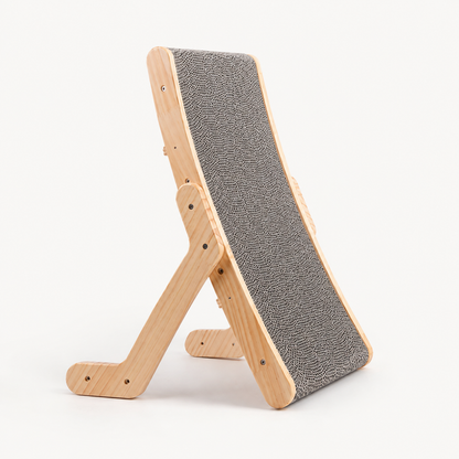 Ergonomic Solid Wood Cat Scratcher