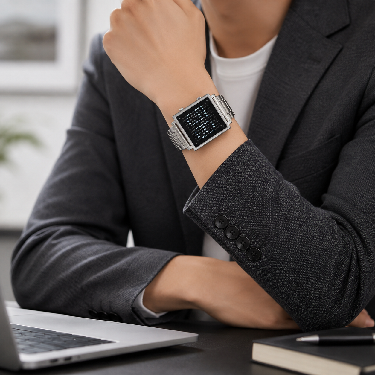 Modern Digital Display Text Watch
