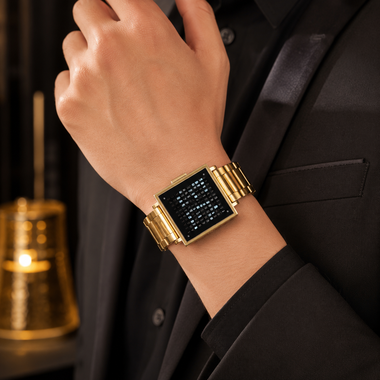 Modern Digital Display Text Watch