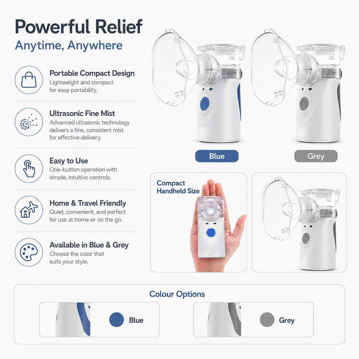 Portable Compact Ultrasonic Nebulizer