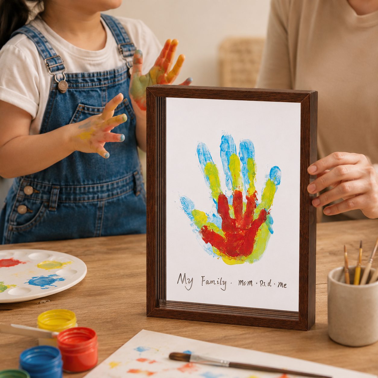Wooden Keepsake Handprint Display Frame