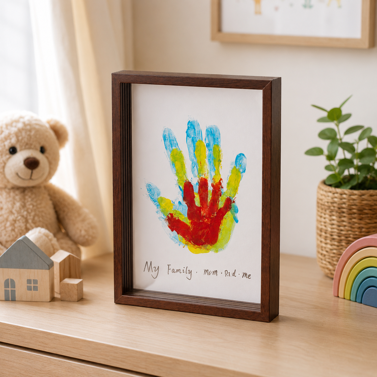 Wooden Keepsake Handprint Display Frame