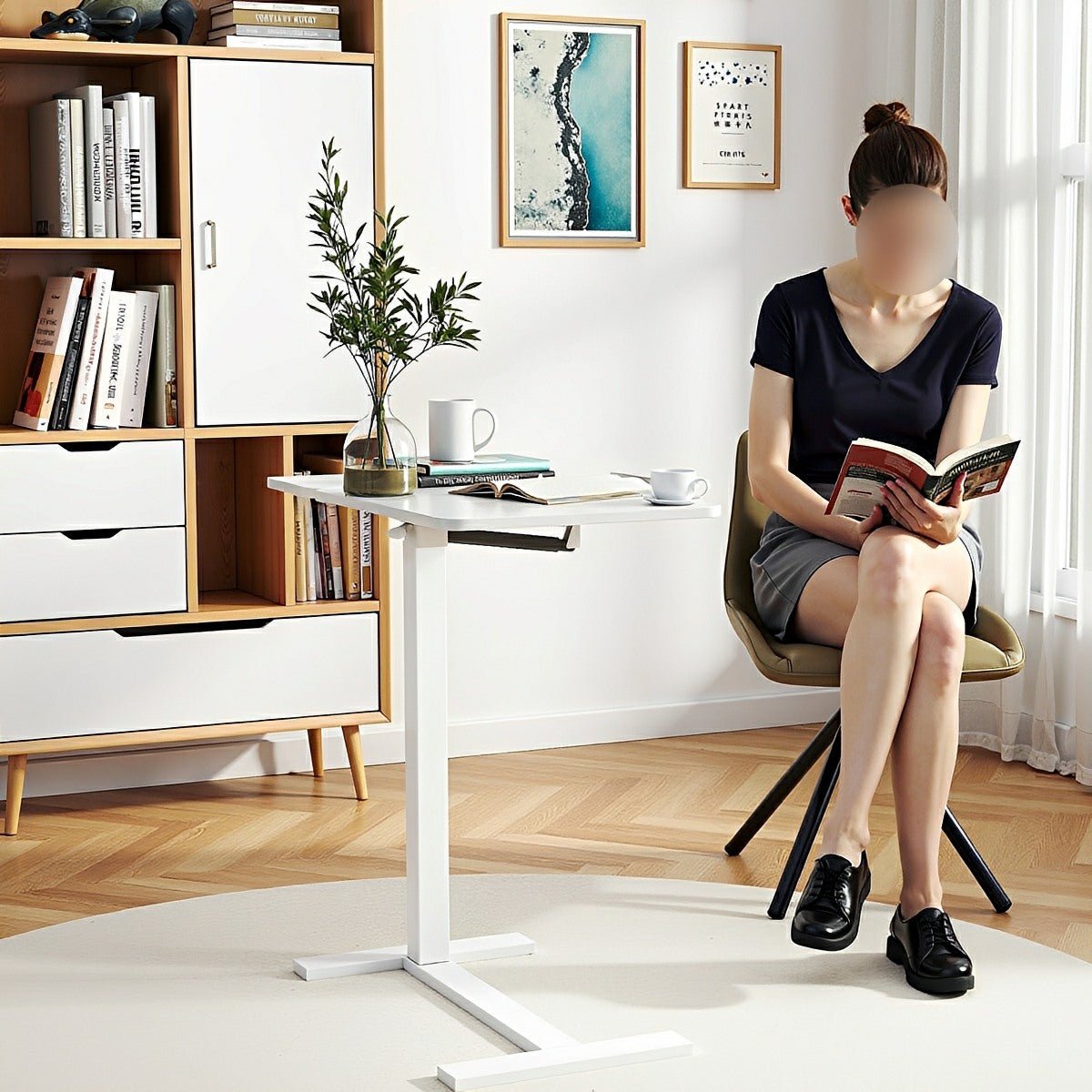 Adjustable Overbed Table on Wheels – Tilting