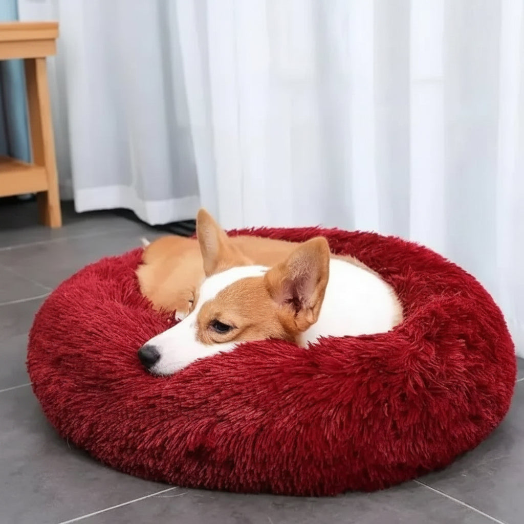 Calming Plush Anxiety-Relief Dog Bed
