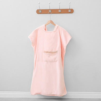 Hooded Poncho Bathrobe with Pockets