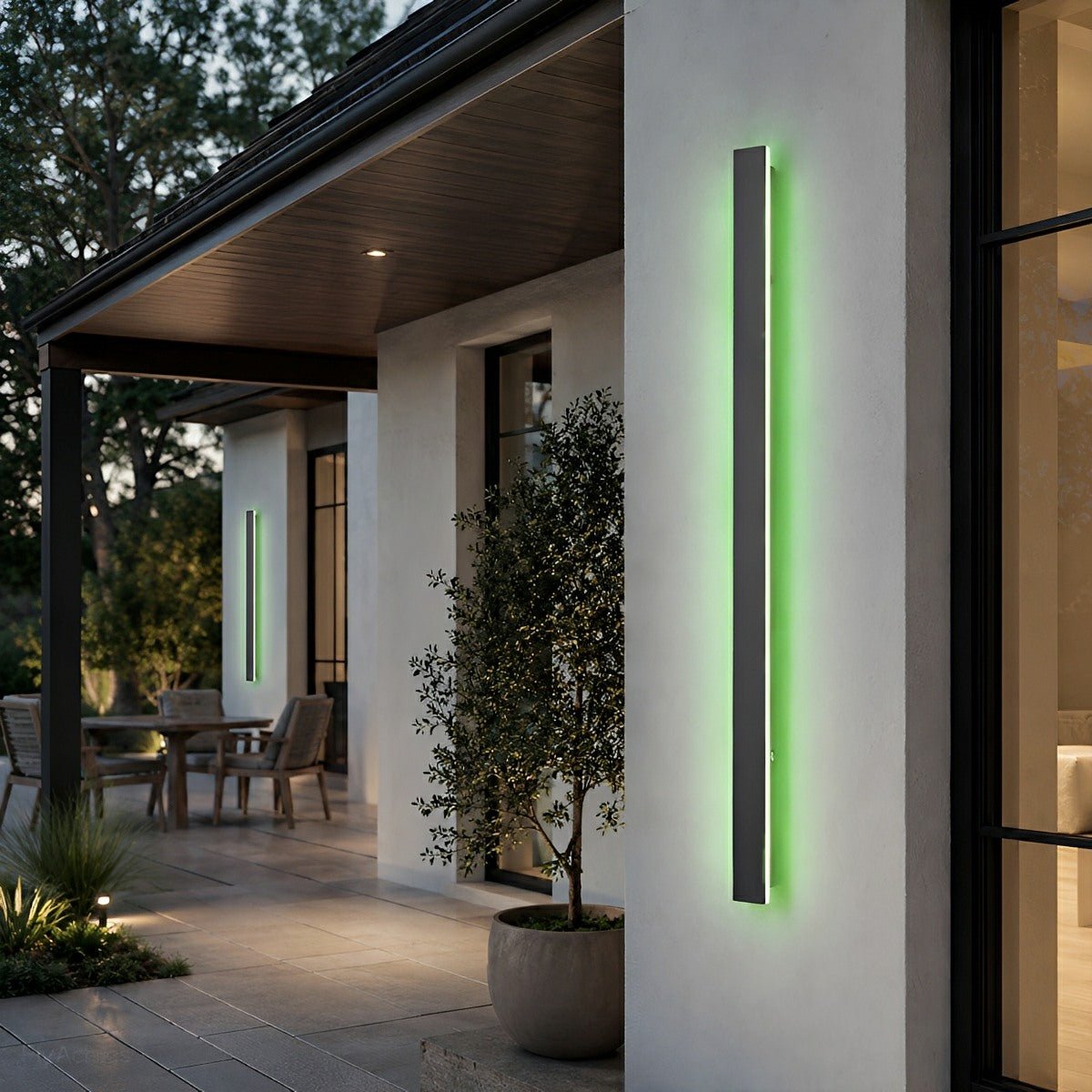 Black Long Strip LED RGB IP65 Waterproof Outdoor Wall Mount Lighting