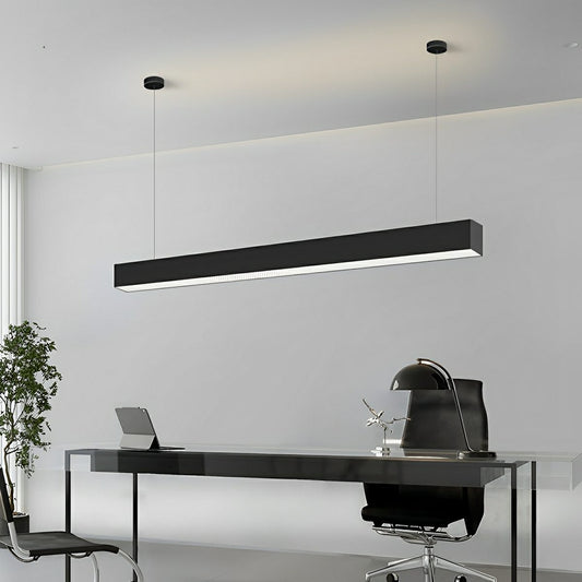 Black Modern Minimalist Linear LED Long Strip Office Ceiling Suspended Pendant Lights