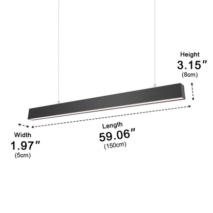 Black Modern Minimalist Linear LED Long Strip Office Ceiling Suspended Pendant Lights