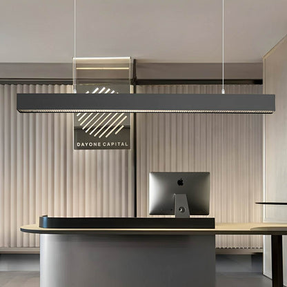 Black Modern Minimalist Linear LED Long Strip Office Ceiling Suspended Pendant Lights