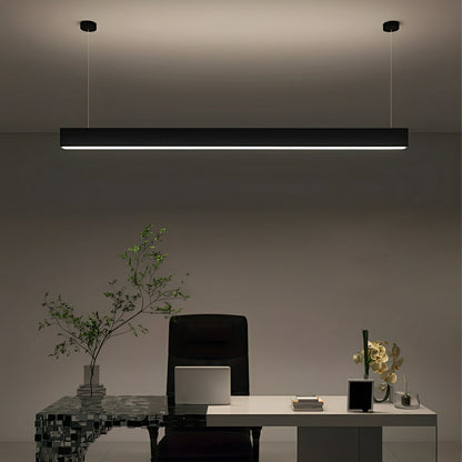 Black Modern Minimalist Linear LED Long Strip Office Ceiling Suspended Pendant Lights