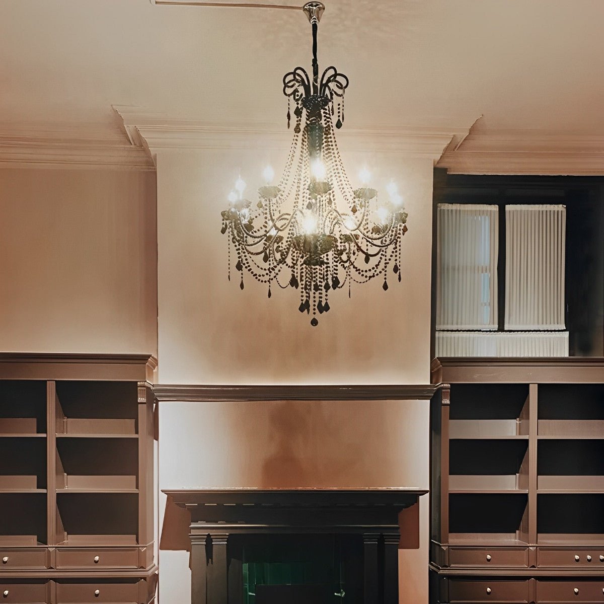 Black Palace Candle Branch Crystal Chandeliers Light