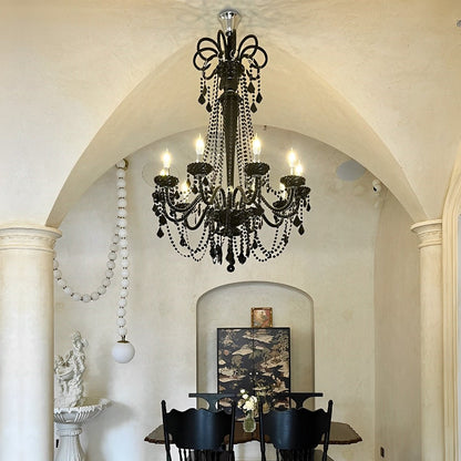 Black Palace Candle Branch Crystal Chandeliers Light