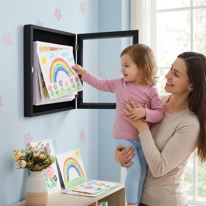 Wall-Mounted Kids' Art Display Frame