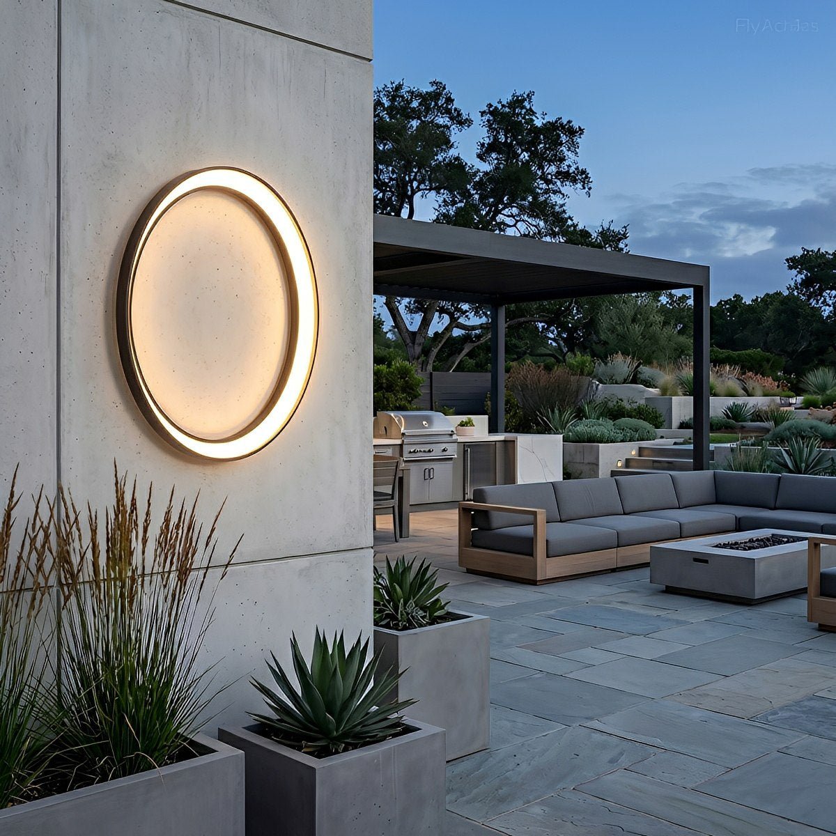 Circular Moon Led Waterproof Wall Light