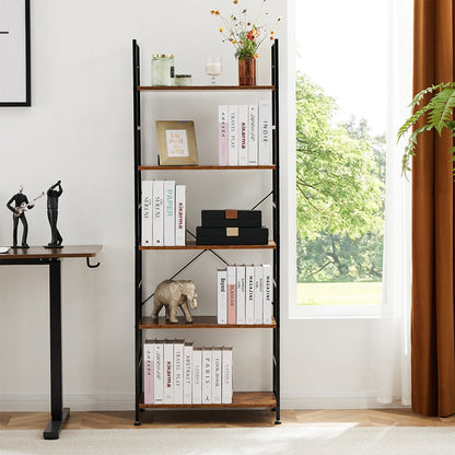 Classic 5 Tiers Bookshelf Storage Rack Shelves Storage Organizer