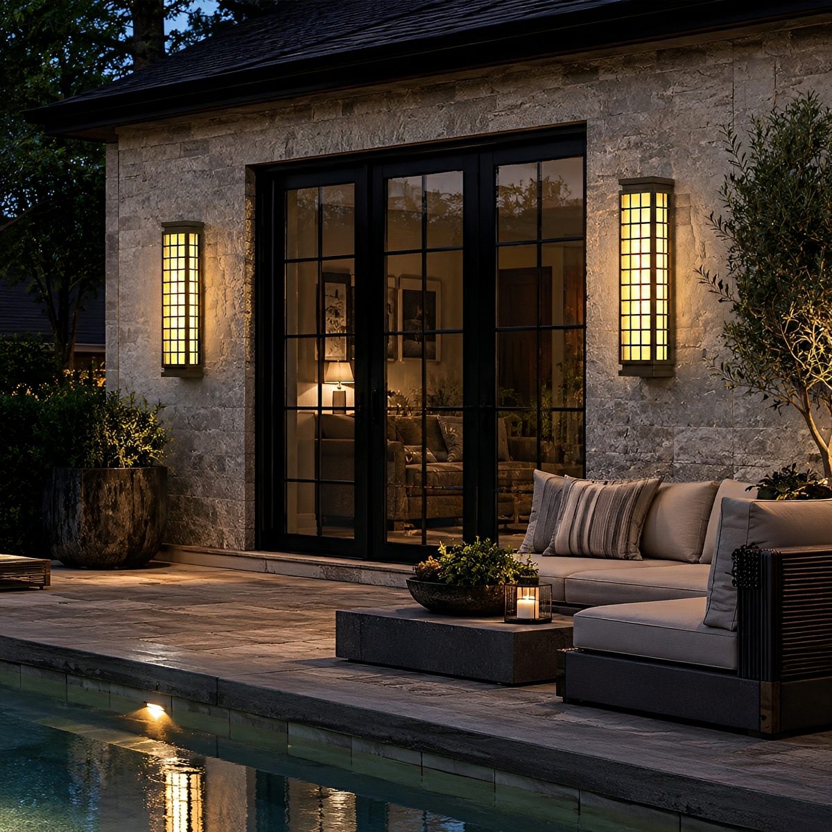 Classic Rectangular Waterproof Vintage Outdoor Wall Lights