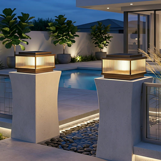 Classic Square Waterproof Outdoor Post Light Fence Pillar Lamp