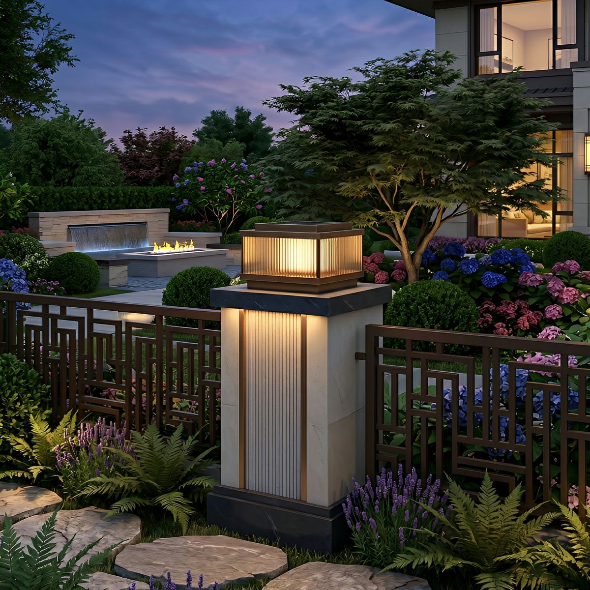 Classic Square Waterproof Outdoor Post Light Fence Pillar Lamp