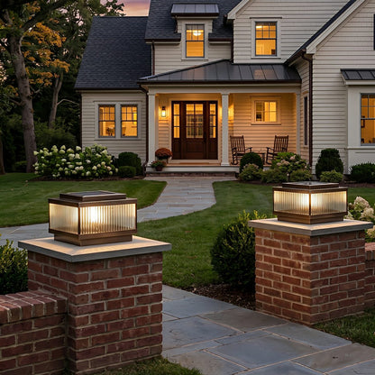Classic Square Waterproof Outdoor Post Light Fence Pillar Lamp