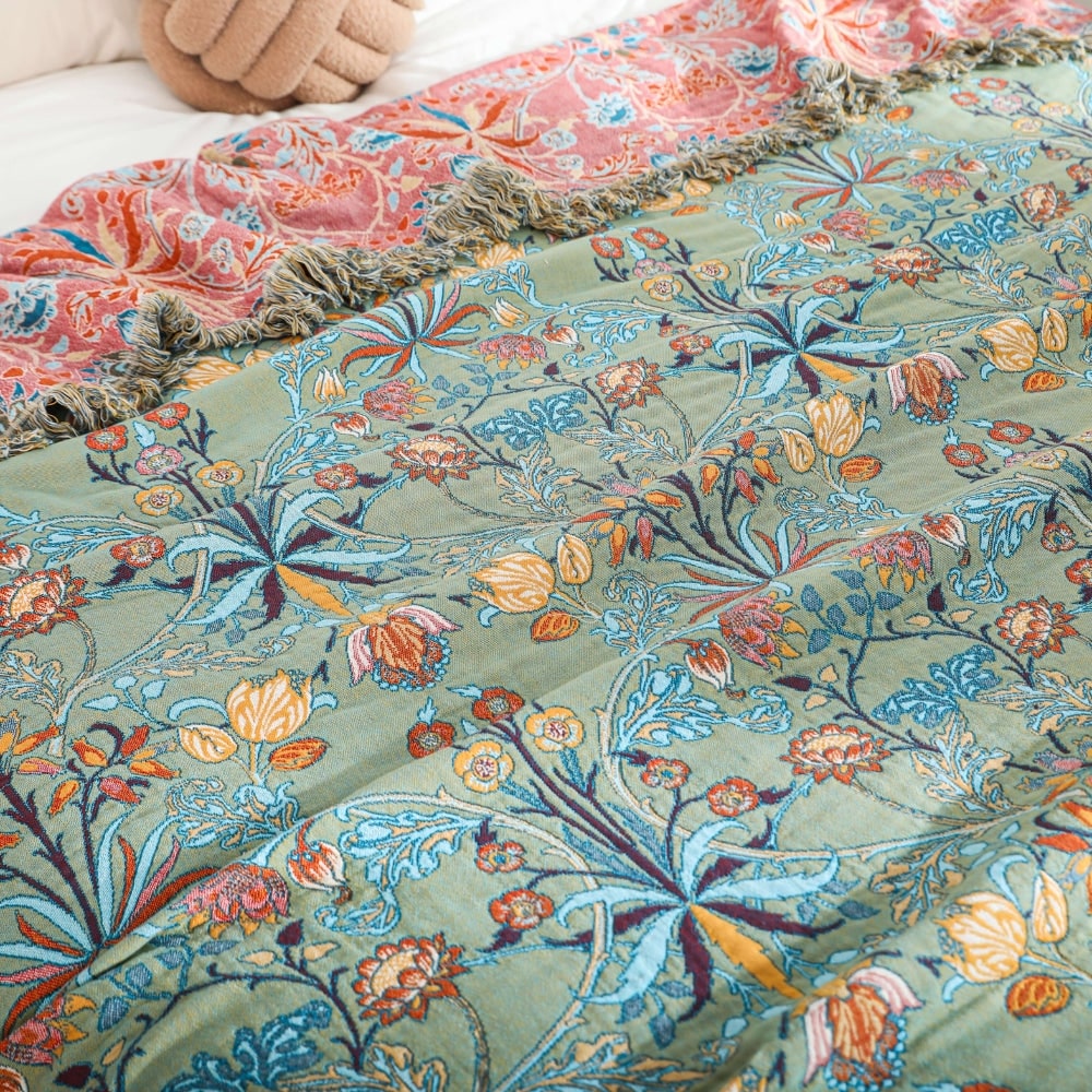Reversible Woven Cotton Quilt Throw