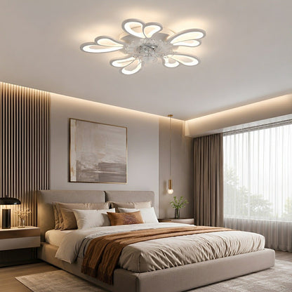 Creative Floral Shaped DC Motor LED Ceiling Fan Lights