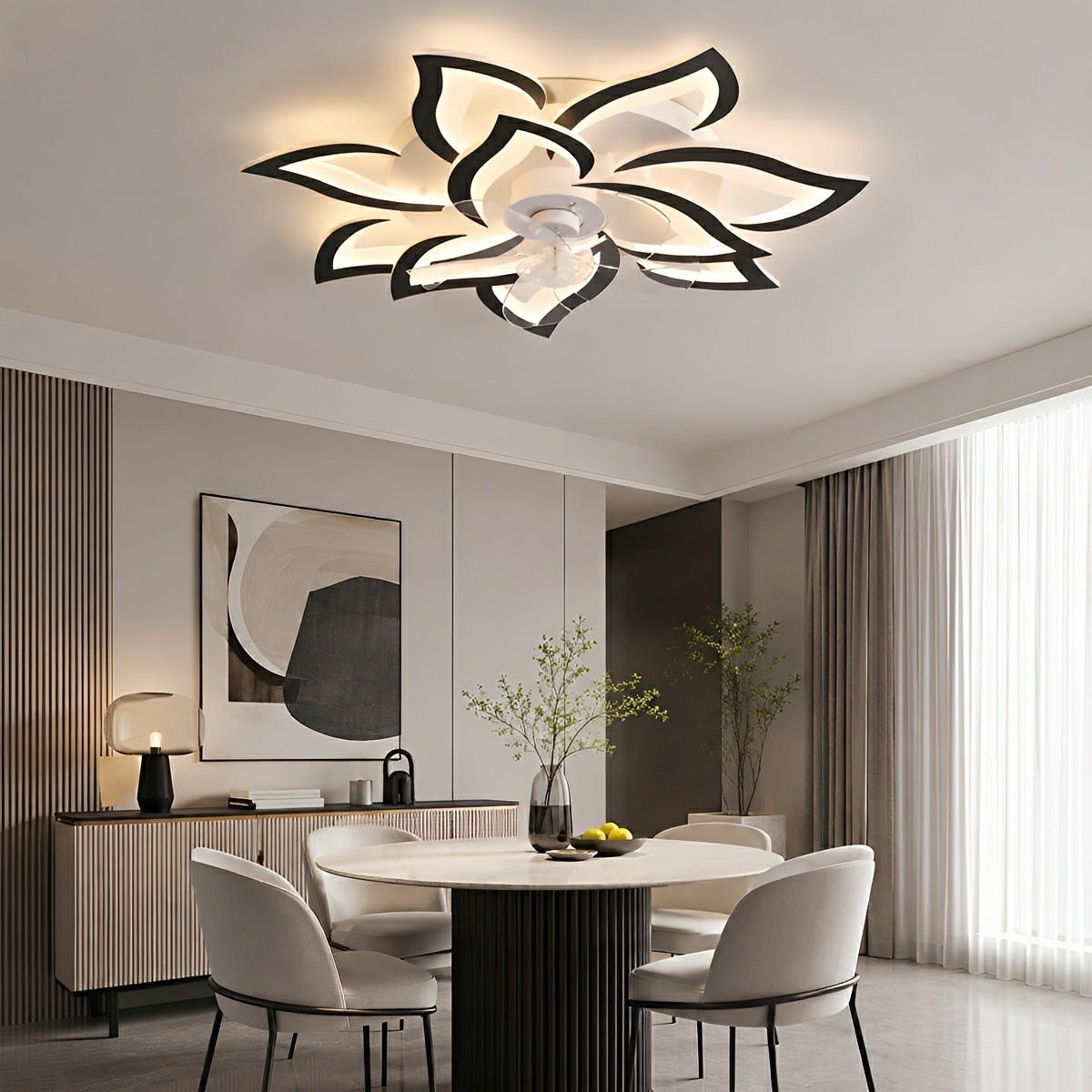 Creative Floral Shaped DC Motor LED Ceiling Fan Lights