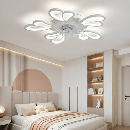 Creative Floral Shaped DC Motor LED Ceiling Fan Lights