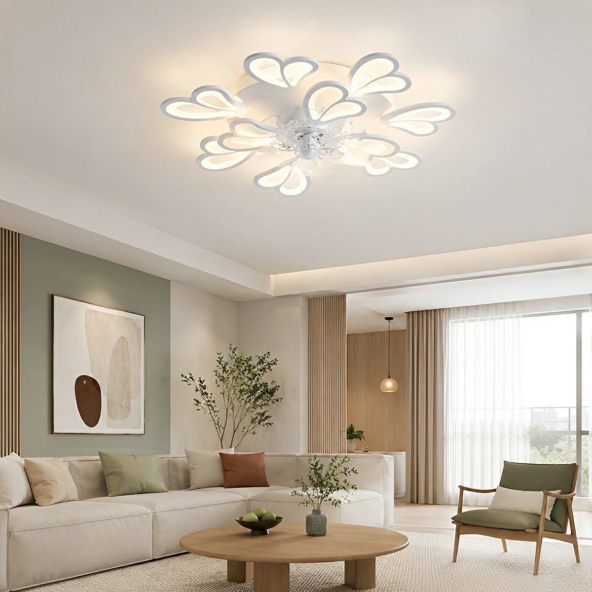 Creative Floral Shaped DC Motor LED Ceiling Fan Lights