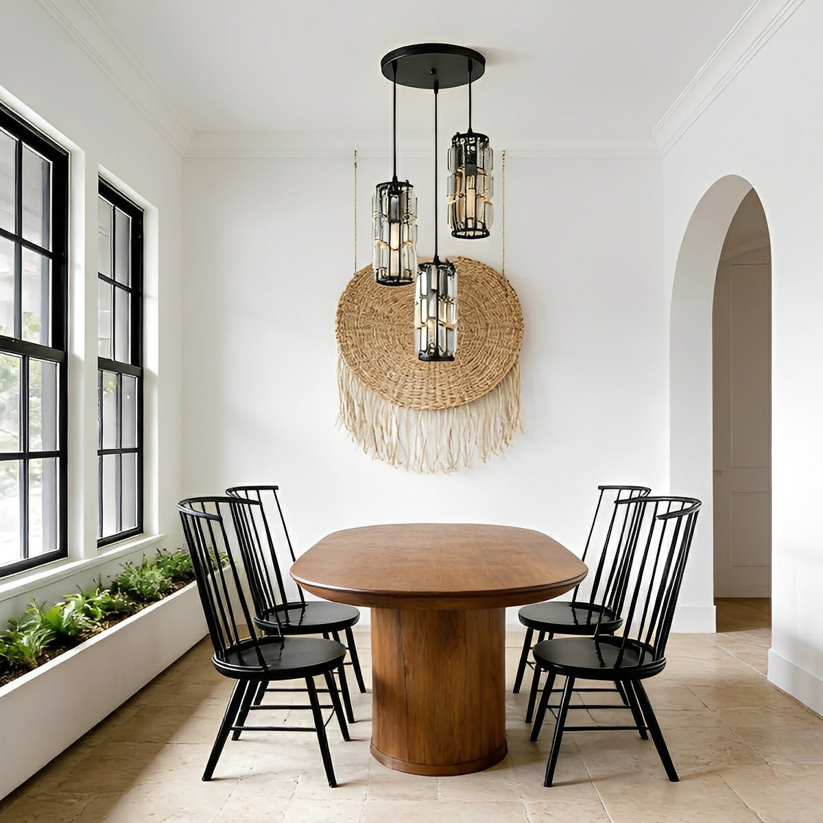 Vintage Industrial Crystal Glass Pendant Light Ceiling Light