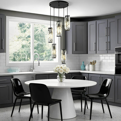 Dimmable Vintage Industrial Crystal Glass Pendant Light Ceiling Light
