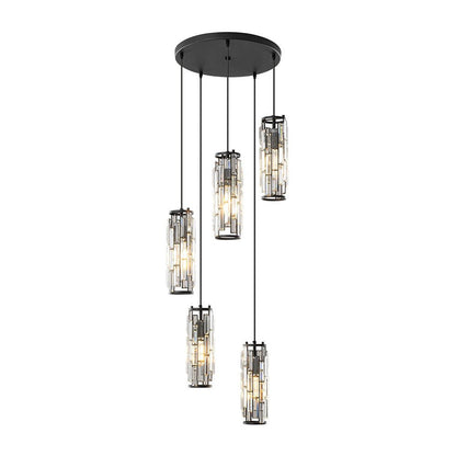Dimmable Vintage Industrial Crystal Glass Pendant Light Ceiling Light