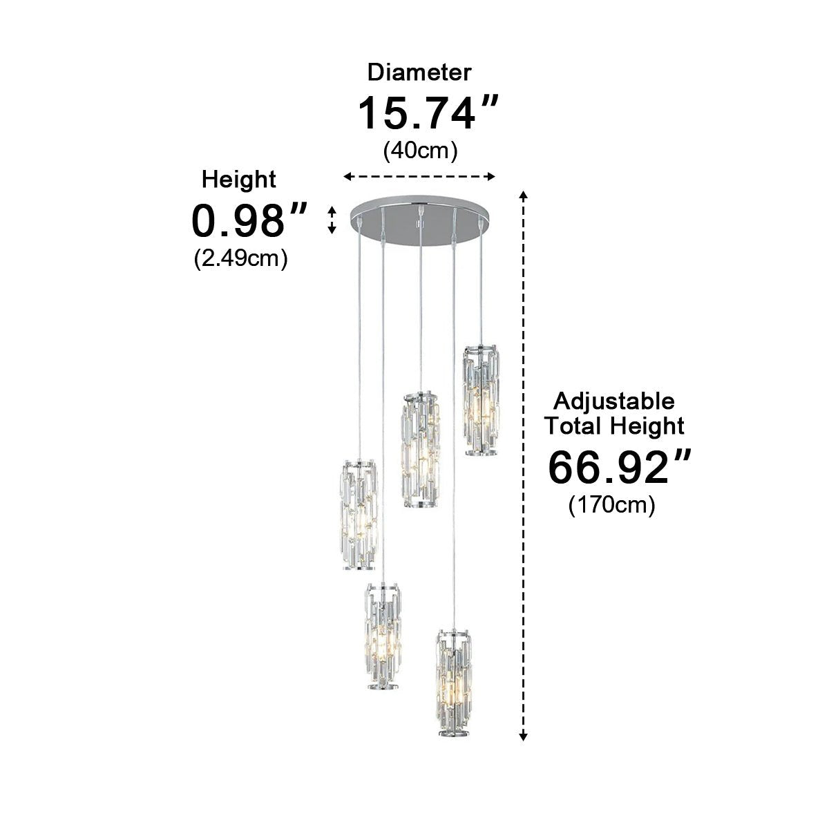Dimmable Vintage Industrial Crystal Glass Pendant Light Ceiling Light