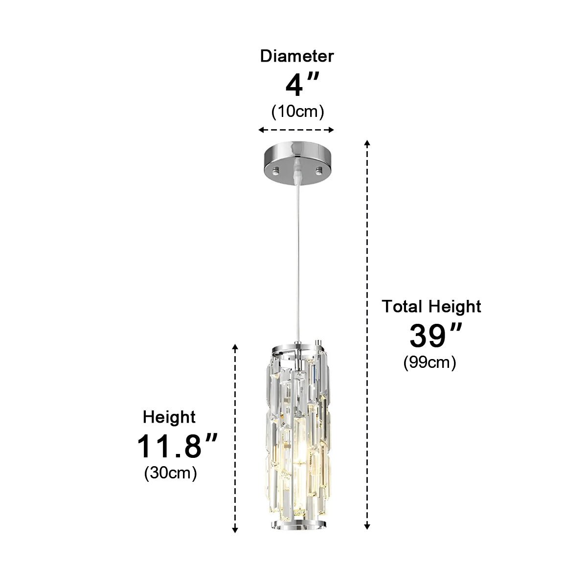 Dimmable Vintage Industrial Crystal Glass Pendant Light Ceiling Light