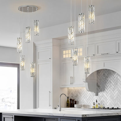 Dimmable Vintage Industrial Crystal Glass Pendant Light Ceiling Light