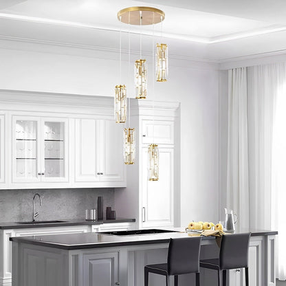 Vintage Industrial Crystal Glass Pendant Light Ceiling Light