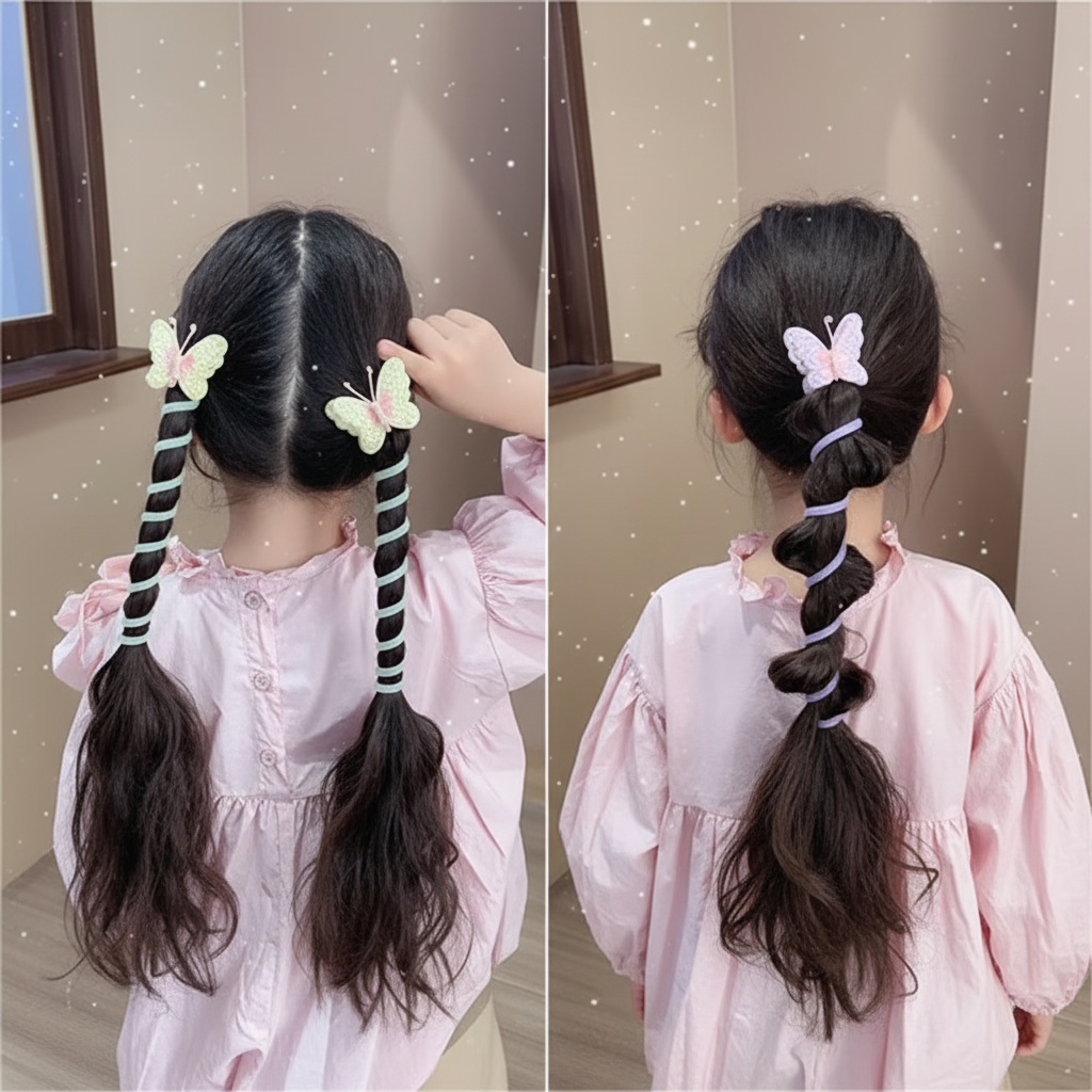 Butterfly Spiral Hair Ties Set