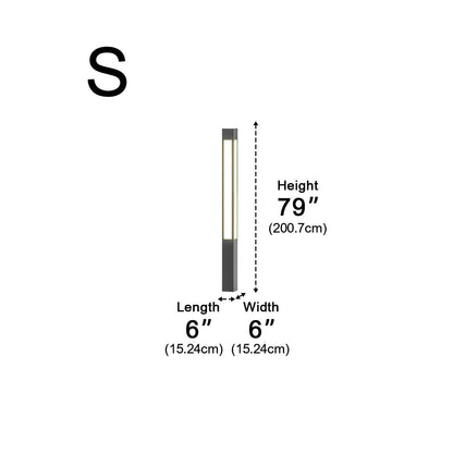 Waterproof LED Black Modern Outdoor Column Light