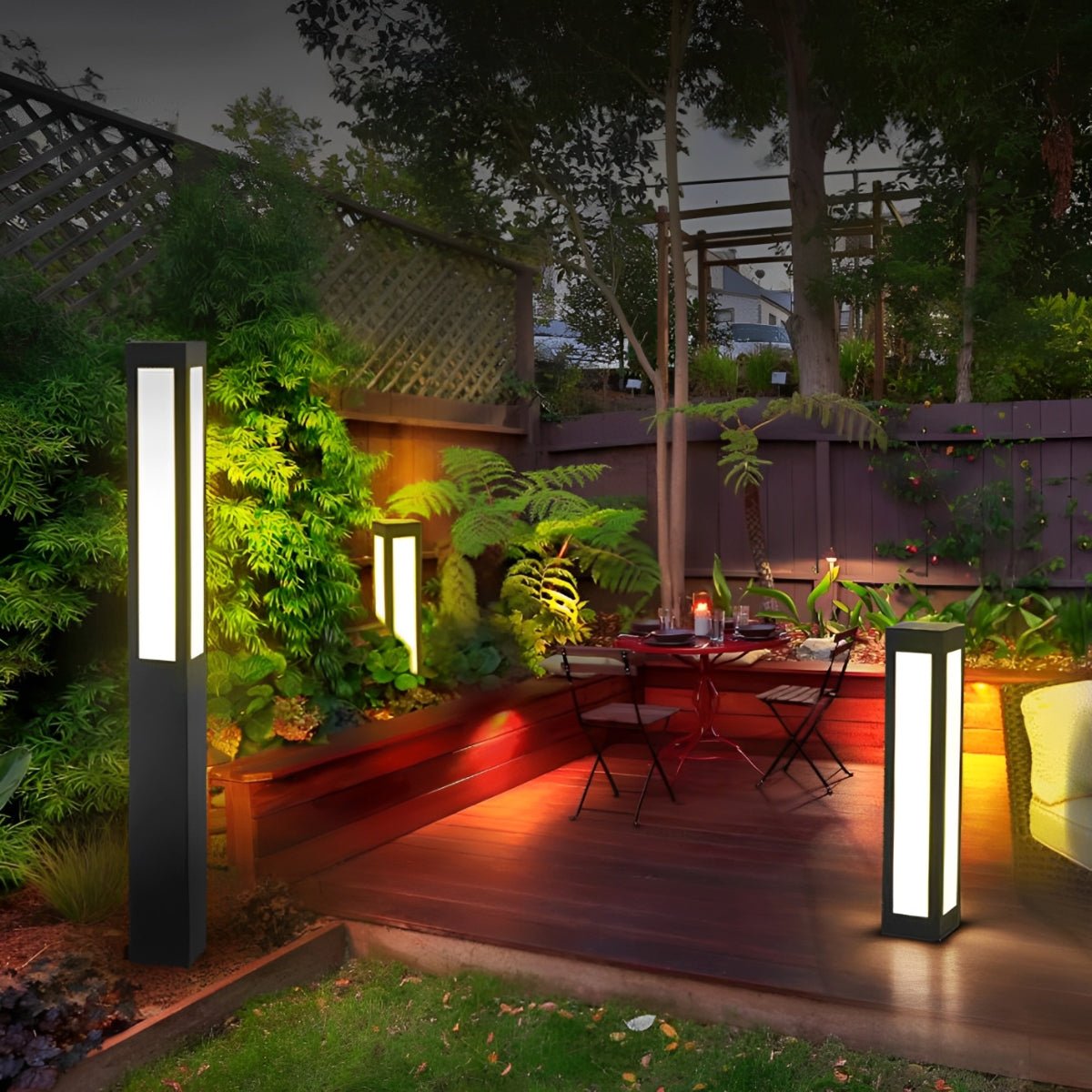 Waterproof LED Black Modern Outdoor Column Light