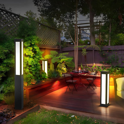 Waterproof LED Black Modern Outdoor Column Light