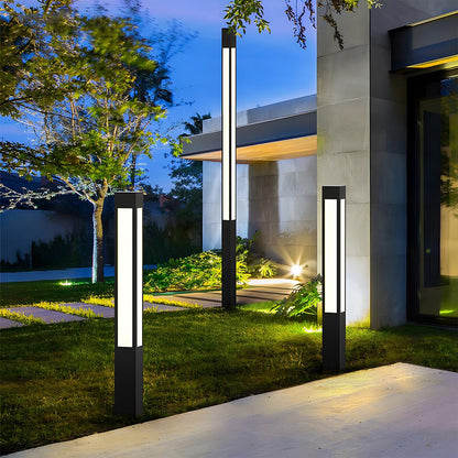 Waterproof LED Black Modern Outdoor Column Light