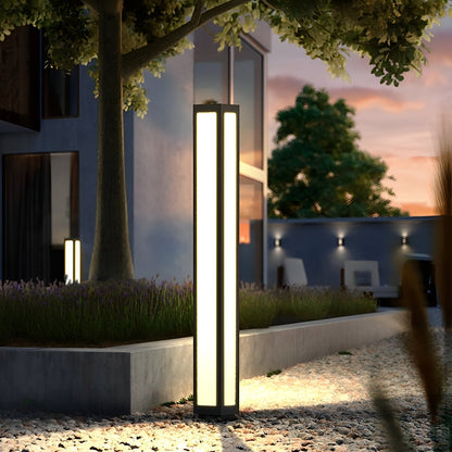 Waterproof LED Black Modern Outdoor Column Light