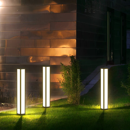 Waterproof LED Black Modern Outdoor Column Light