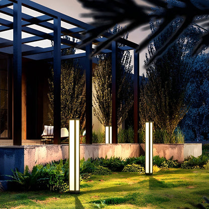 Waterproof LED Black Modern Outdoor Column Light