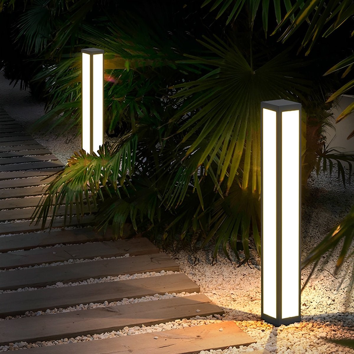 Waterproof LED Black Modern Outdoor Column Light